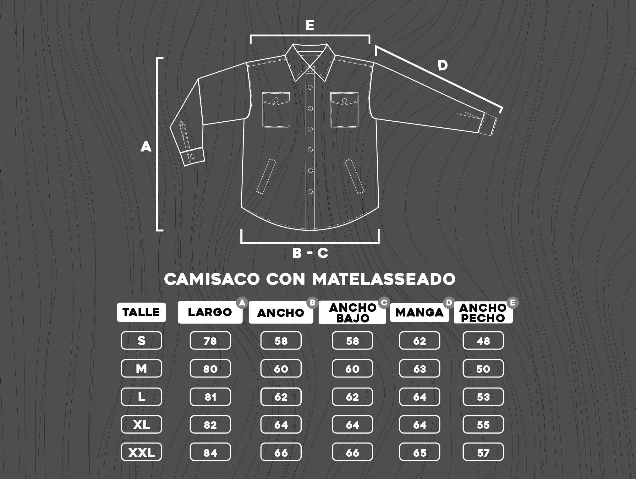 Tabla de talles Camisaco Glasgow Wayfarer